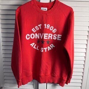 Converse Red Medium Men’s Unisex Crewneck Sweatshirt Vintage Inspired Graphic